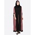 Irani style kaftan abaya- Black-Mauve